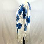 Ny Collection white and cobalt blue floral cardigan sweater size XL Photo 2