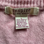 One Step Up  size large pink embellished sweater Photo 3