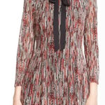 Alice + Olivia  Gwyneth Tie Neck Fit & Flare‎ 3/4 Sleeve Mini Dress Size 2 Photo 0