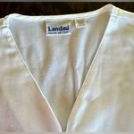 Landau Scrub Warm Up Jacket White 3/4 Sleeve Button Front (390) Size XL Photo 2