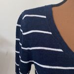 Banana Republic  linen blend navy slouchy sweater with white stripes size XS Photo 71