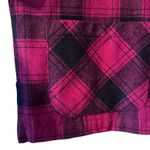 Coldwater Creek Womens Plaid Cape Coat Poncho Red Black Button Pockets Photo 7