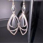 Lia Sophia Silver and Black Geometric Earrings Photo 5