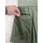 Ibex Womens Wool Skirt Sz Medium Solid Green Pockets Pull On Activewear Winter Photo 2