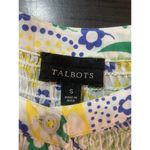 Talbots  Shirt‎ Women Small Paisley Smocking Yellow Peasant Button Crochet Boho Photo 3
