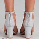 Windsor Sparkley Silver Glittery Block Heels Photo 1