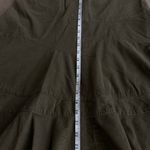 DKNY Y2K Jeans Vintage low rise ruffle skirt flare pleated midi skirt retro in Olive green. Photo 4