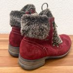 JOSEF SIEBEL Sandra 67 Burgundy Faux Fur Trim Suede Leather Ankle Boot Size 9 Photo 6