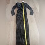 ZARA Black & Silver Glittery Velvet Long Sleeve Dress - Size XS Photo 7