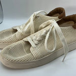 Lucky Luika Knit Sneakers Women's Size 8M Beige Tan Leather‎ Trim Slip On Photo 0