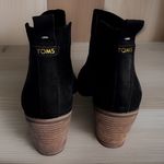Toms  Women's Black Suede Leather Heeled Ankle Booties‎ Boots Size 11 Photo 1