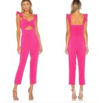 Lovers + Friends Barbie Pink Knox Jumpsuit Cut Out Ruffle Sleeve Women Size XS Photo 1