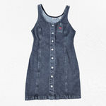 Levi's  Black Full Button Down Pinafore Overall Mini Tuli Denim Dress Size XS Photo 1