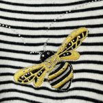 Quacker Factory Embroidered Bee Rhinestone Striped Cotton Knit Top Size 2X Photo 4