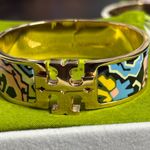 Tory Burch NWOT Gold and Vibrant Patterned Bracelet Photo 4