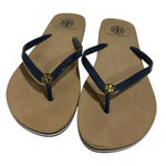 Tory Burch  navy blue  and Tan Sandals EUC Photo 0