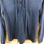 Cloth & Stone Lace Up Blue Hoodie Photo 3