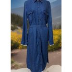 VTG Codewater Creek Woman's Blue Lena Denim Shirt Dress With Belt Photo 3