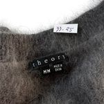 Theory Grey Angora Fuzzy Fluffy Cardigan Sweater Women Size Medium | 33-25 Photo 2