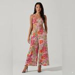 ASTR  Marise Wide Leg Jumpsuit  in Orange Purple Multi Size Small NWT Photo 1