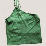 Kookai Green Ribbed Halter Tank w/ Silver Ring Detail – Y2K Retro Chic (Sz 1) Photo 0