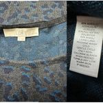 Loft Ann Taylor Classic Grey Blue Leopard Knit Sweater Tunic Dress Petite Large Photo 11