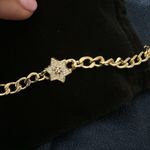 Macy's NWT Cubic Zirconia Star Link Bracelet Curb Chain Fine Gold Plate 18K Br… Photo 3