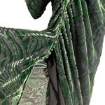 Ronny Kobo Astrid Green Animal Print Velvet Ruched Long Sleeve Midi Dress XS Photo 9