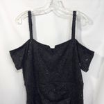 Candalite ‎ Plus Size 2X Dress Black Lace Sequin Cold Shoulder Full Maxi 341 Photo 4