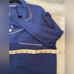 J.Crew NWT Size L Navy Blue White Long Sleeve Button Down Cotton Pajama Top Photo 5