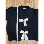 ee:some‎ Black Knit Bow Front Cardigan Sweater Women’s M Size M Photo 5