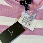 NWT Marble Striped Short Sleeve Sweater Balloon Sleeve Small Pink Photo 8