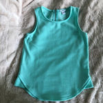 Bar III  Aqua Textured Sleeveless Crew Neck Zip Back Tank Top‎ Size S Photo 2