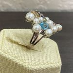 Ross Simons  Sterling Cluster Pearl and Gemstone Ring Photo 2