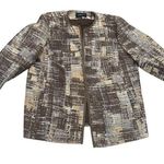 LAFAYETTE 148 New York Brown Cream Tweed Long Open Jacket Coat Size 18W Photo 0