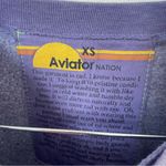 Aviator Nation  Classic Stripe Cropped Crew Sweatshirt Relaxed in Faded Grape Photo 2