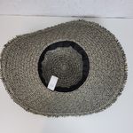 Womens Beach Hat One Size Black Tan Straw Wide Brim Fringe Summer Beach Sun Hat Photo 1