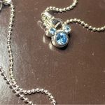 Disney 18” Adjustable Silver Chain Necklace Mickey Head Icon Blue Stone .25” Photo 2