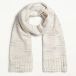 Splendid NWT Off White Marled Wool Blend Winter Scarf Neutral Minimalist Photo 0