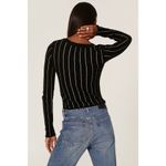 RTR Victor Glemaud Black White Striped Knotted Twist Front Crewneck Sweater Sz L Size L Photo 1