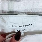 Good American Good Legs Straight Raw Hem Jeans in White 037 Size 10/30 Photo 7