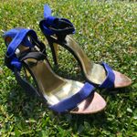Ted Baker Blue Black Suede Ankle Strap Heels Size 40 / 9.5 Photo 2