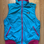 Woolrich Vintage 80s ‎ Down Puffer Vest “The Woman” Fleece Lined Teal Pink Size M Photo 0