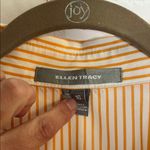 Ellen Tracy  Orange and White Striped Button Down blouse Woman’s Size 16 Photo 1
