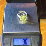 Natural Peridot Green Diamond Sterling Silver Ring Size 6 Photo 9