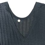 margaret o'leary Black Mesh V-Neck Swim Cover Up Chevron Tunic Tank Top size S Photo 8