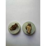 80s Vintage Womens Chunky Round Green Clip On Earrings Chic Minimalist Retro 90s Photo 2