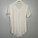 LuLaRoe Women M White Gray Sailboat Charlie Blouse Button Front Collar Dolman Photo 4