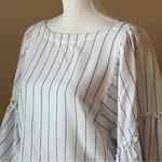 Grade & Gather | Striped Bell Sleeve Cropped Top Sz S Photo 1