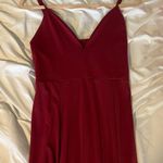 Maroon Red Maxi Dress with Two Slits Size L Photo 2